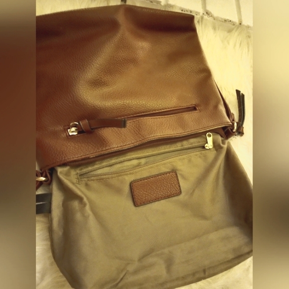 Nicole Miller shoulder bag. Brown with stud accents. Adjustable strap. - Picture 7 of 10